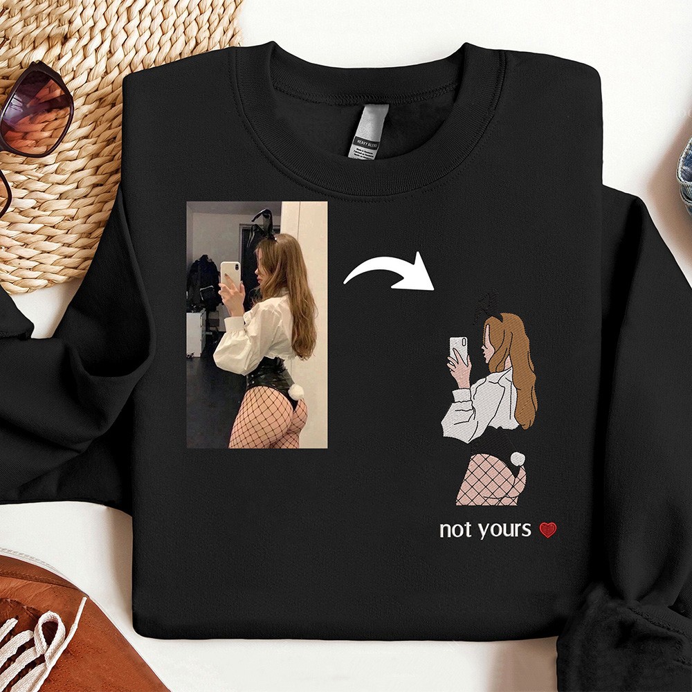 Personalized Embroidered Spicy Portrait Sweatshirt Couple Photo Sweatshirt Christmas Gift For Boyfriend Valentine Gift