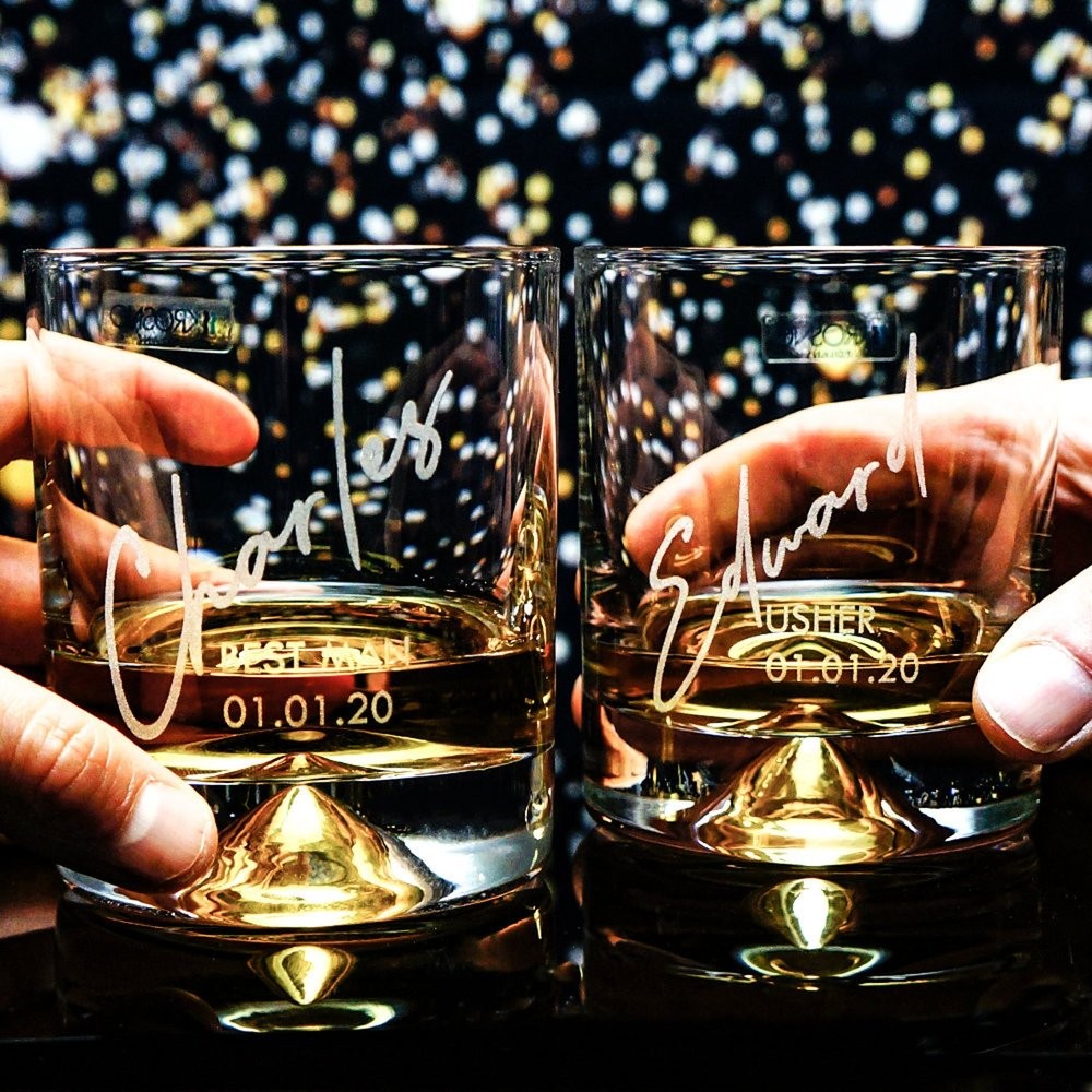 Personalized Best Man 11oz Whiskey Glass Engraved Date Wedding Shot Glasses Groomsmen Gift Idea