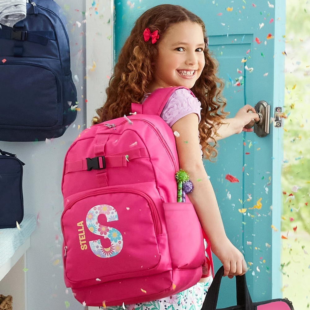 Personalized Kid Pink Pretty Pattern Lunch Bag with Name Toddler Waterproof Insulated Lunch Box Bag Back to School Essential