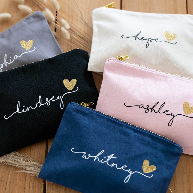 Personalized Cosmetic Bags for Bridesmaid Squad Makeup Bag Bridesmaid Proposal Gifts Bridal Shower Gift