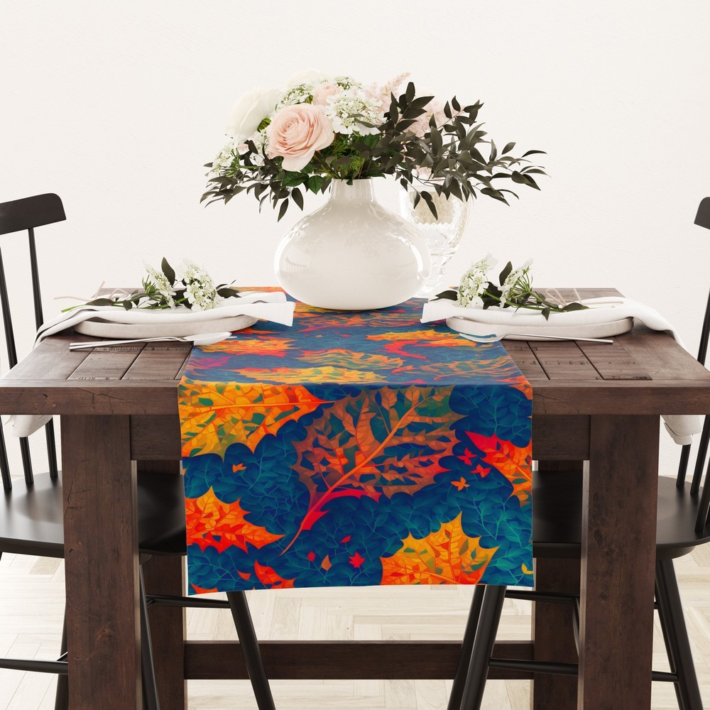 Fall Leaves Table Runner Autumn Party Table Runner Thanksgiving Gift Table Decoration Family Party Decor