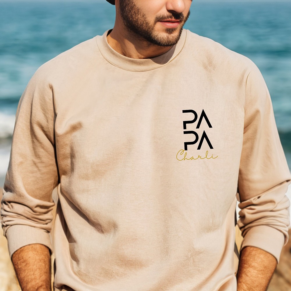 Personalized PAPA Sweatshirt with Kids Names New Dad Hoodie Cool Dad Sweatshirt Father's Day Gift