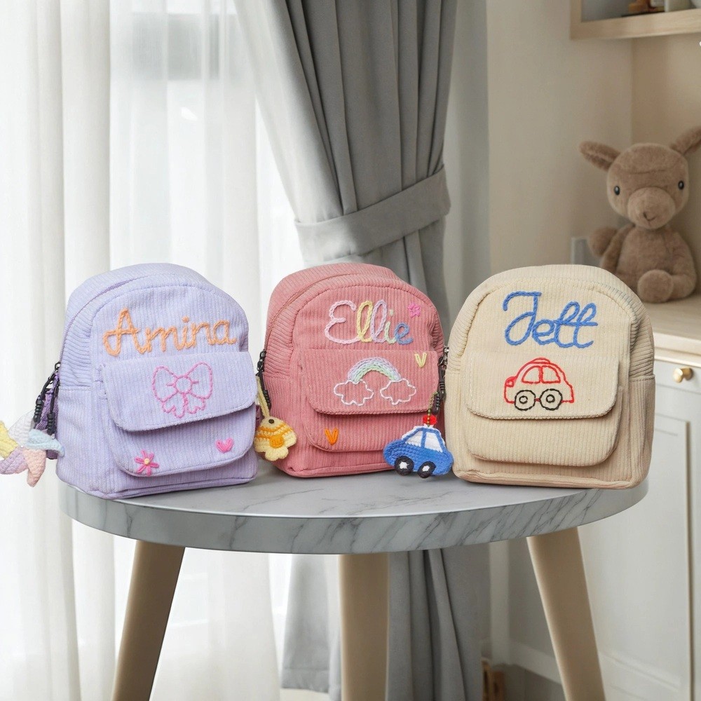 Personalized Kid Backpack School Bag with Embroidered Name Toddler Preschool Backpack Back to School Gift