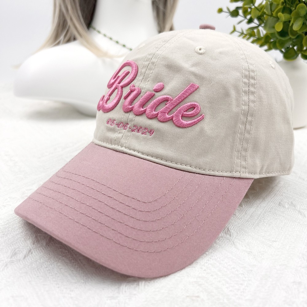 Personalized Wedding Embroidered 3D Patchwork Color Baseball Cap for Bride and Mom Honeymoon Gift