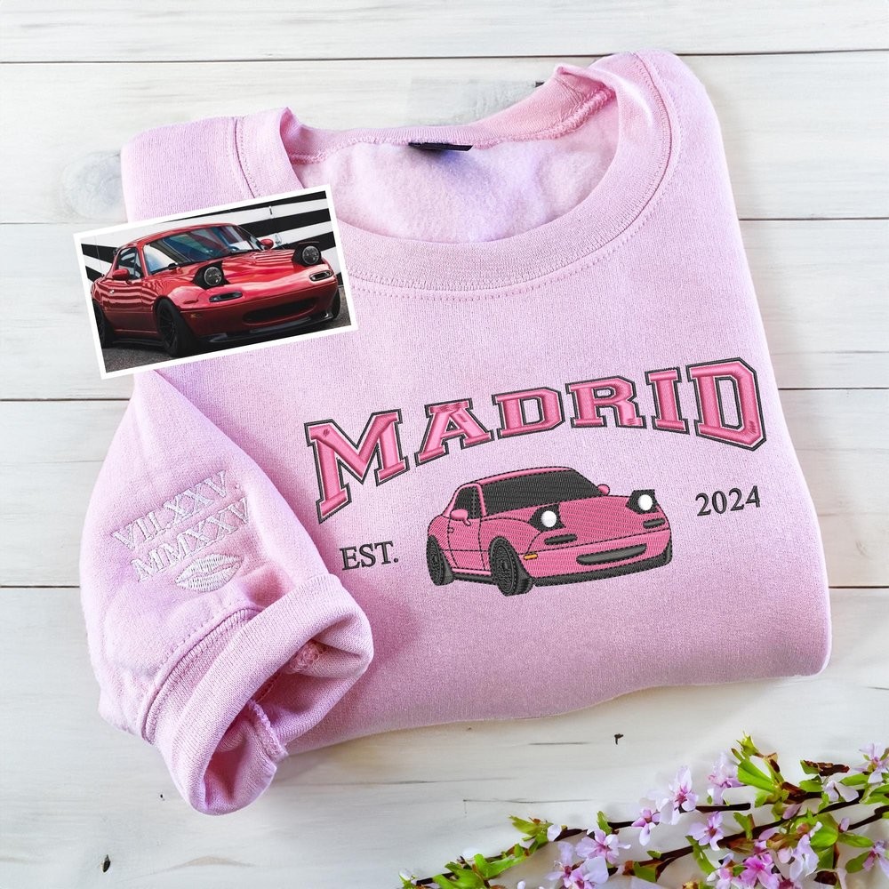 Personalized Embroidered Car Name Photo Hoodie 1st Car Memory Car Lover Gift Fathers Day Gifts