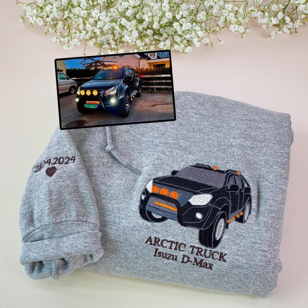 Personalized Embroidered Car Photo Hoodie Car Lover Gift Fathers Day Gifts