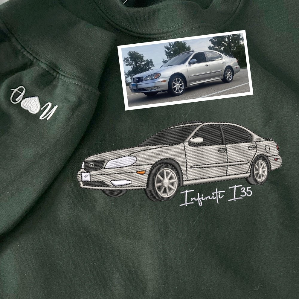Personalized Embroidered Car Photo Hoodie First Car Lover Gift Fathers Day Gift