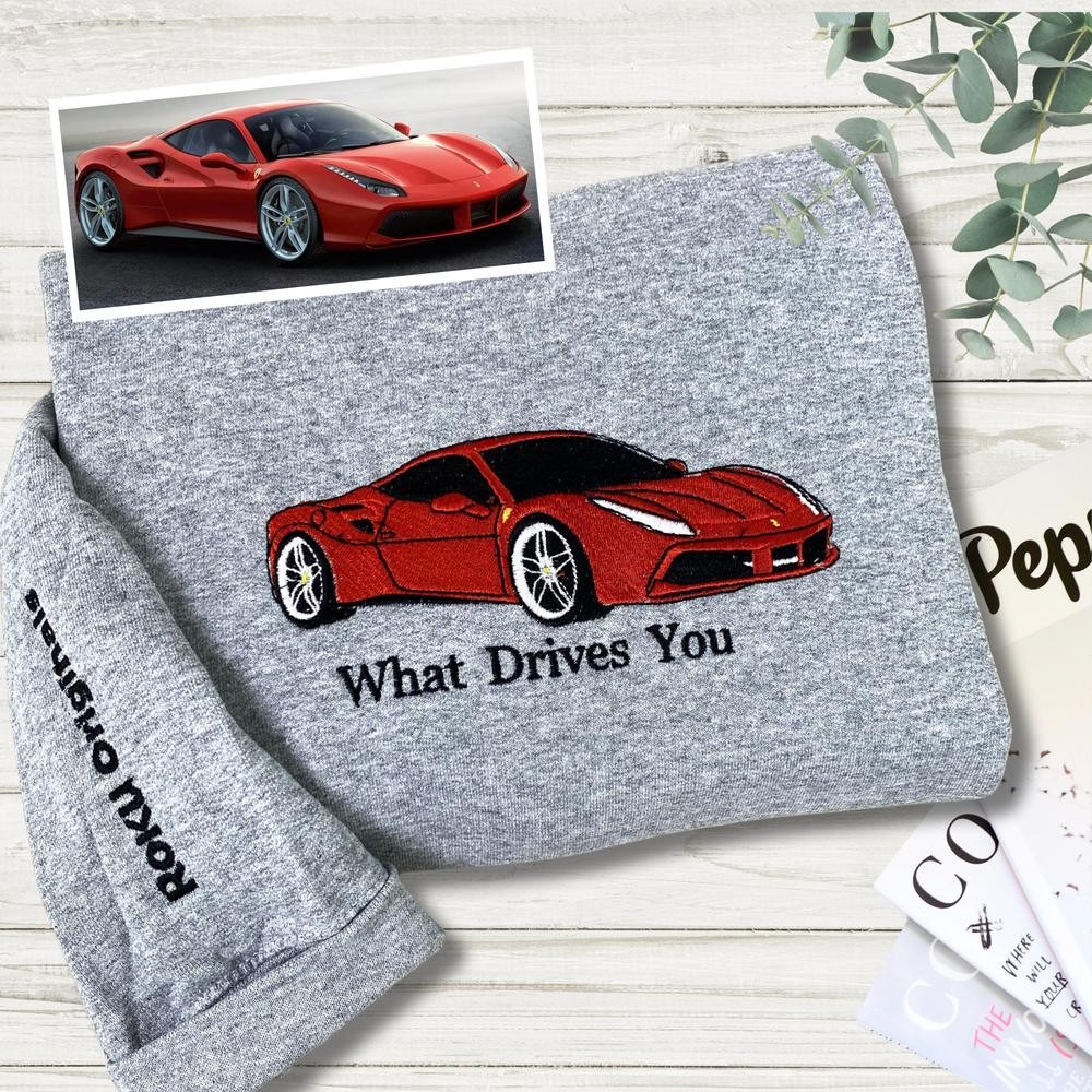 Personalized Embroidered Car Photo Hoodie Dream Car Lover Gift Fathers Day Gifts