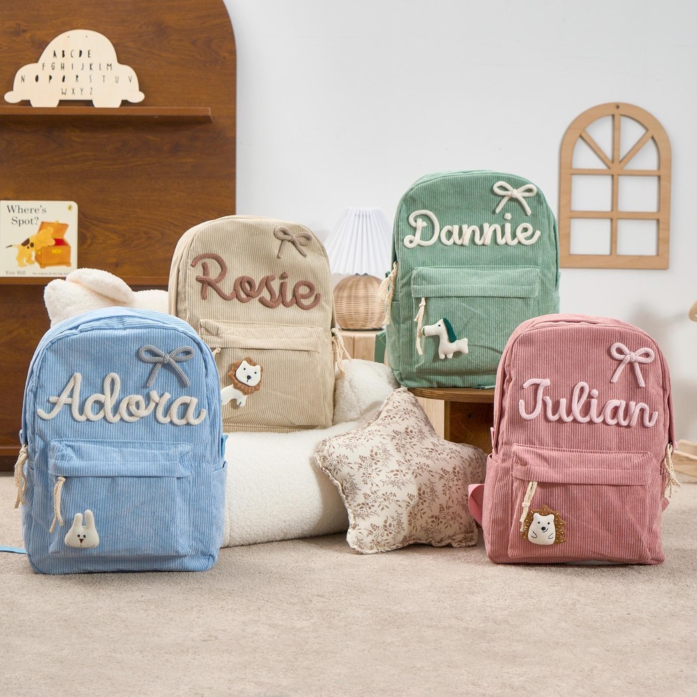 Personalized Kid Backpack School Bag with Embroidered Name Toddler Preschool Backpack Back to School Gift