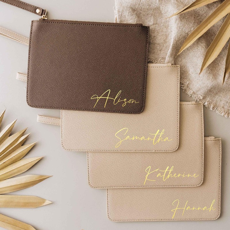 Personalized Bride Clutch Bag PU Leather Wedding Clutch Luxury Bridesmaid Clutch Bride To Be Gift