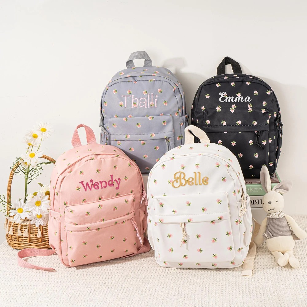 Personalized Kid Backpack Bag with Embroidered Name Children Trip Backpack Back to School Gift