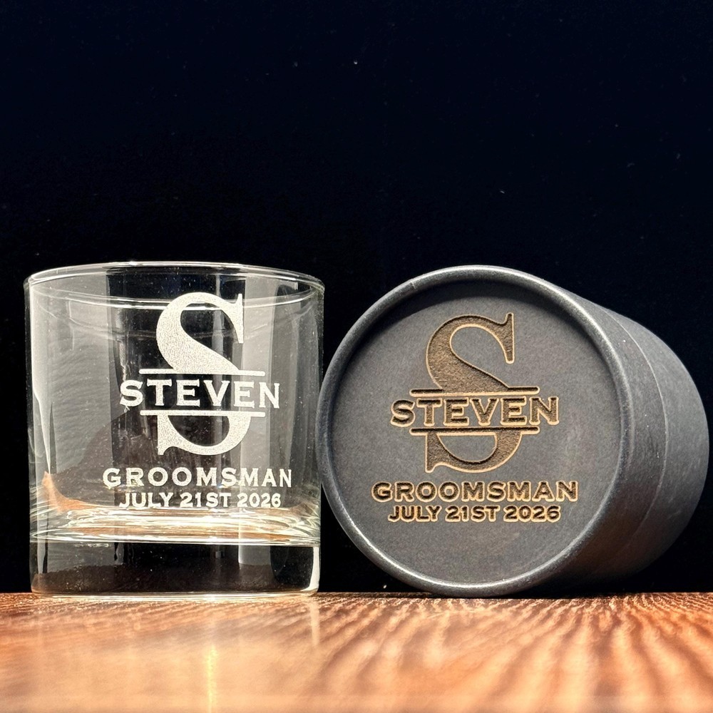 Personalized Groomsman 11oz Whiskey Glass With Gift Box Engraved Wedding Shot Glasses Groomsmen Gift Idea