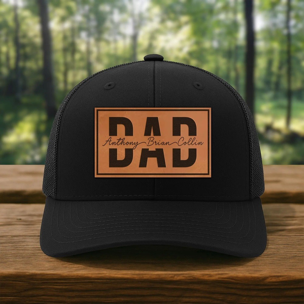 Personalized Dad Patch Hat New Dad Trucker Hat with Kids Names Grandpa Announcement Gift Fathers Day Gift