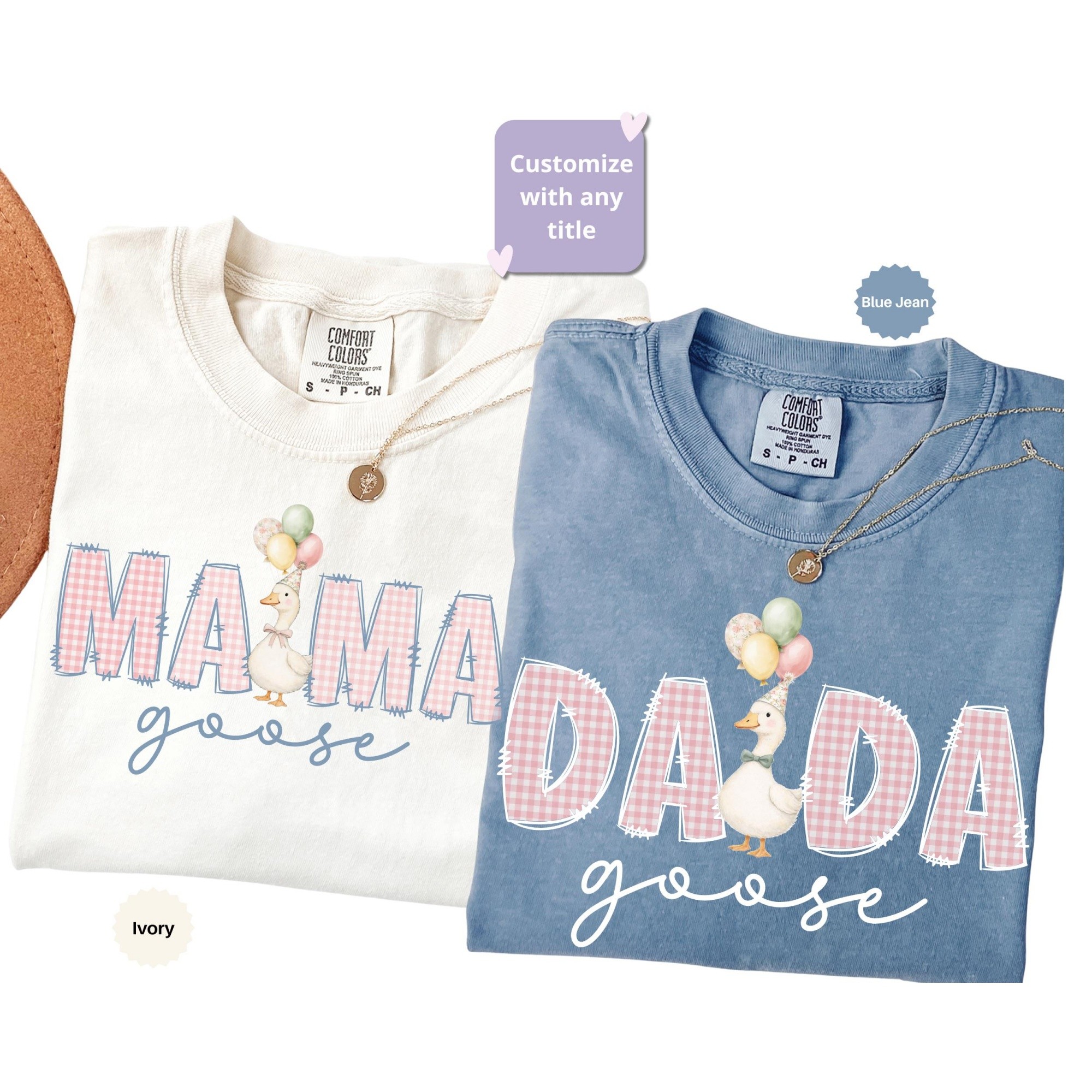 Personalized One Silly Goose Mama Goose and Dada Goose Tees, Funny Goose Party Outfit, Gift For Mom