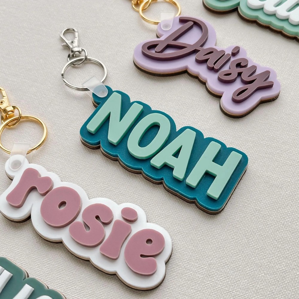 Personalized Name Tag for Backpack Acrylic Name Keychain Bag Tag Back to School Essential