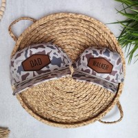 Personalized Deer Camo Dad and Son Leather Patch Hat Adjustable Snapback Hat