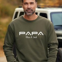 Personalized PAPA Hoodie with Kids Names Dada Sweatshirt Cool Dad Sweatshirt Father's Day Gift