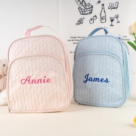 Personalized Kid Lunch Bag with Embroidered Name Children Seersucker Lunch Bag Birthday Gift Back to School Essential