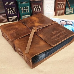 Personalized Genuine Leather Photo Album Our Adventure Book Wedding Gift Anniversary Gift For Couple