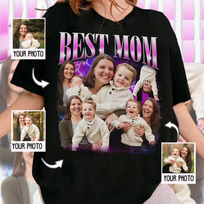 Personalized Best Mom Photo Shirt New Mom Kids Portrait T-Shirt Mothers Day Gifts