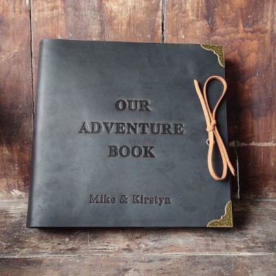 Personalized Genuine Leather Photo Album Our Adventure Book Valentine's Day Anniversary Gift For Couple