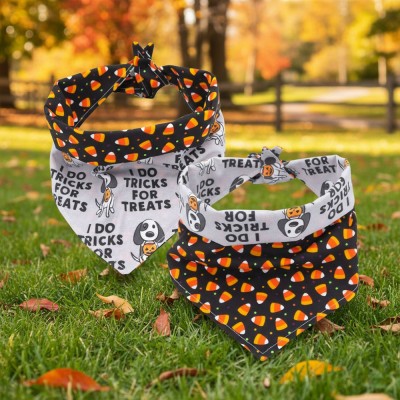 Personalized Embroidered Halloween I do Trick for Treats Dog Bandana with Name Reversible Bandana for Dogs