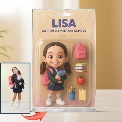 Personalized Photo Action Figure Acrylic Block Unique Student Gift First Day of School Gifts for Kid Back to School Gift