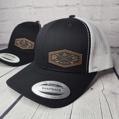 Personalized Couples Initials Date Trucker Hat Wedding Groom Hat Bridal Party Gift