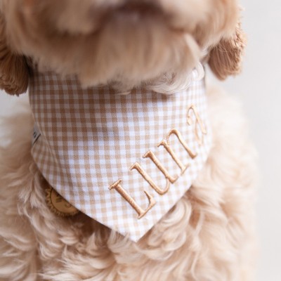 Personalized Embroidered Christmas Dog Bandana with Name Dog Bandana with Snaps New Puppy Gift