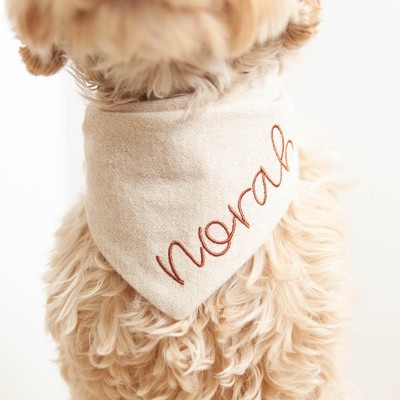 Personalized Embroidered Christmas Dog Bandana with Name Dog Bandana with Snaps New Puppy Gift
