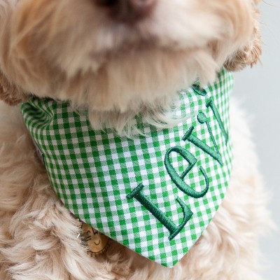 Personalized Embroidered Christmas Dog Bandana with Name Dog Bandana with Snaps New Puppy Gift