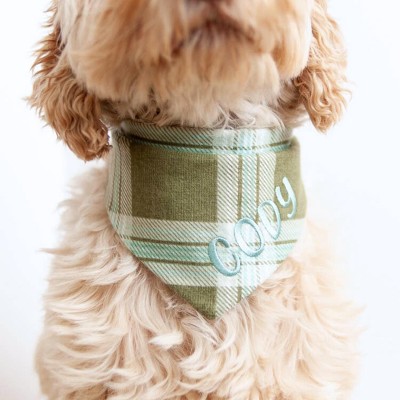 Personalized Embroidered Christmas Dog Bandana with Name Dog Bandana with Snaps New Puppy Gift