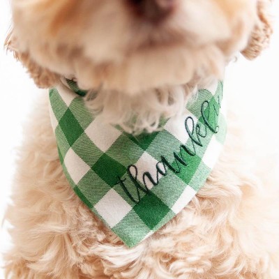 Personalized Embroidered Christmas Dog Bandana with Name Dog Bandana with Snaps New Puppy Gift