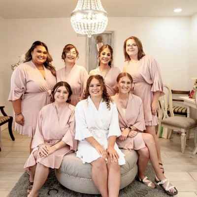 Personalized Ruffle Robe Bridesmaid Wedding Robes Matching Bridal Party Robes Bridesmaid Proposal Gift
