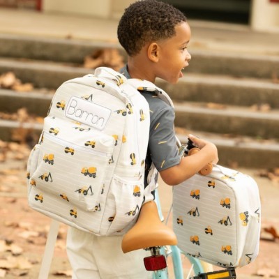 Personalized Kid Construction Lunch Bag with Name Toddler Waterproof Insulated Lunch Box Bag Back to School Essential