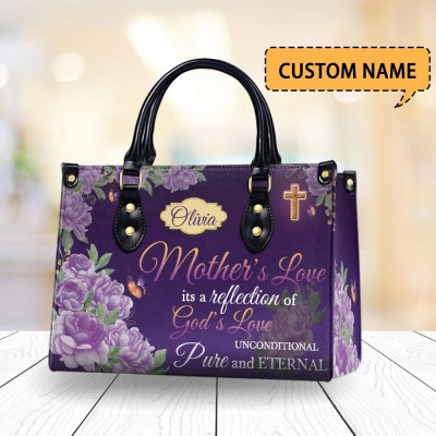 Personalized Christian Mom Bag Name Floral Handbag Faith-Based Gift for Mom Mother's Day Gift