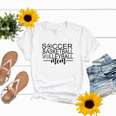 Personalized Sports Mom Shirt Soccer Wrestling Crewneck Sweatshirt Mothers Day Gifts