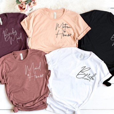 Personalized Wedding Party Shirt Bridal Shower Gift Wedding Gift for Bride Bridesmaids
