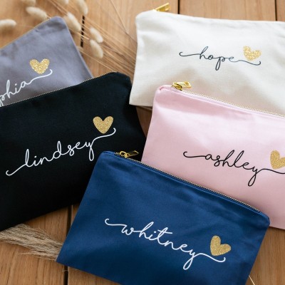 Personalized Cosmetic Bags for Bridesmaid Squad Makeup Bag Bridesmaid Proposal Gifts Bridal Shower Gift