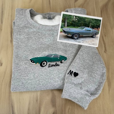Personalized Embroidered Car Photo Hoodie Car Lover Gift Fathers Day Gifts