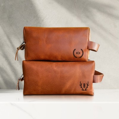 Personalized Groomsman Leather Toiletry Bag Wedding Travel Toiletry Bag Groomsmen Proposal Gifts Box Best Man Gift