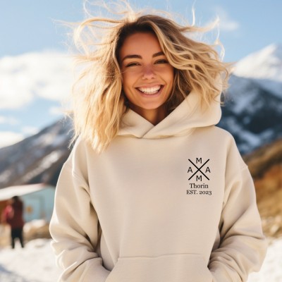 Personalized Mama Hoodie with Kids Name Birth Year Sweatshirt Mom's Treasure Hoodie Mothers Day Gifts