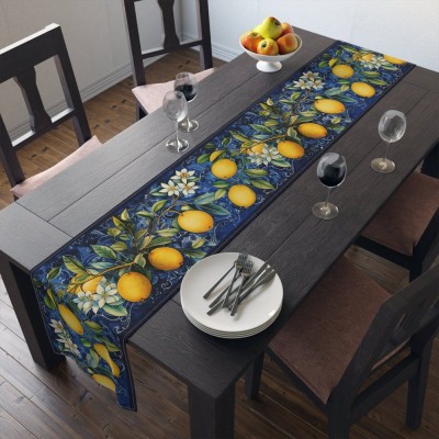 Outdoor Lemon Table Runner Summer Party Table Runner Table Decoration Family Party Decor
