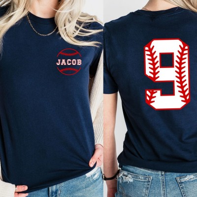Personalized Baseball Mom Shirt with Kids Name and Number Sport Mama Shirt Mothers Day Gifts