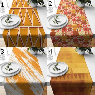 Orange Mid Century Modern Table Runner Retro Party Table Runner Party Table Decoration Family Party Decor