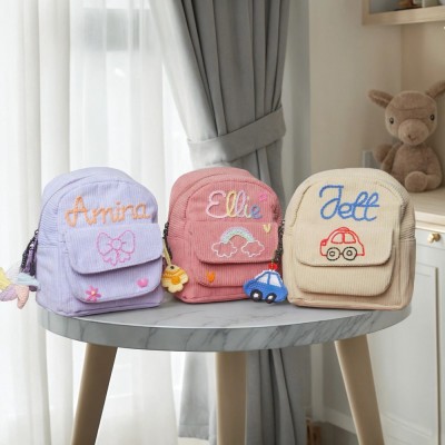 Personalized Kid Backpack School Bag with Embroidered Name Toddler Preschool Backpack Back to School Gift