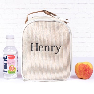 Personalized Kid School Lunch Bag with Embroidered Name Toddler Handmade Lunch Box Bag Back to School Essential