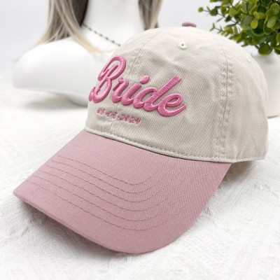 Personalized Wedding Embroidered 3D Patchwork Color Baseball Cap for Bride and Mom Honeymoon Gift