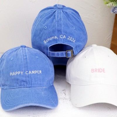 Personalized Bride Squad Baseball Cap Embroidered Coordinates Hat Sorority Hat for Wedding Bachelorette Party Gift Honeymoon Gift