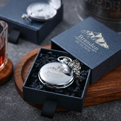 Personalized Engraved Pocket Watch for Men Groomsmen Gifts wedding party keepsake